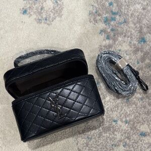 Designer style Black Quilted Leather Shoulder Bag